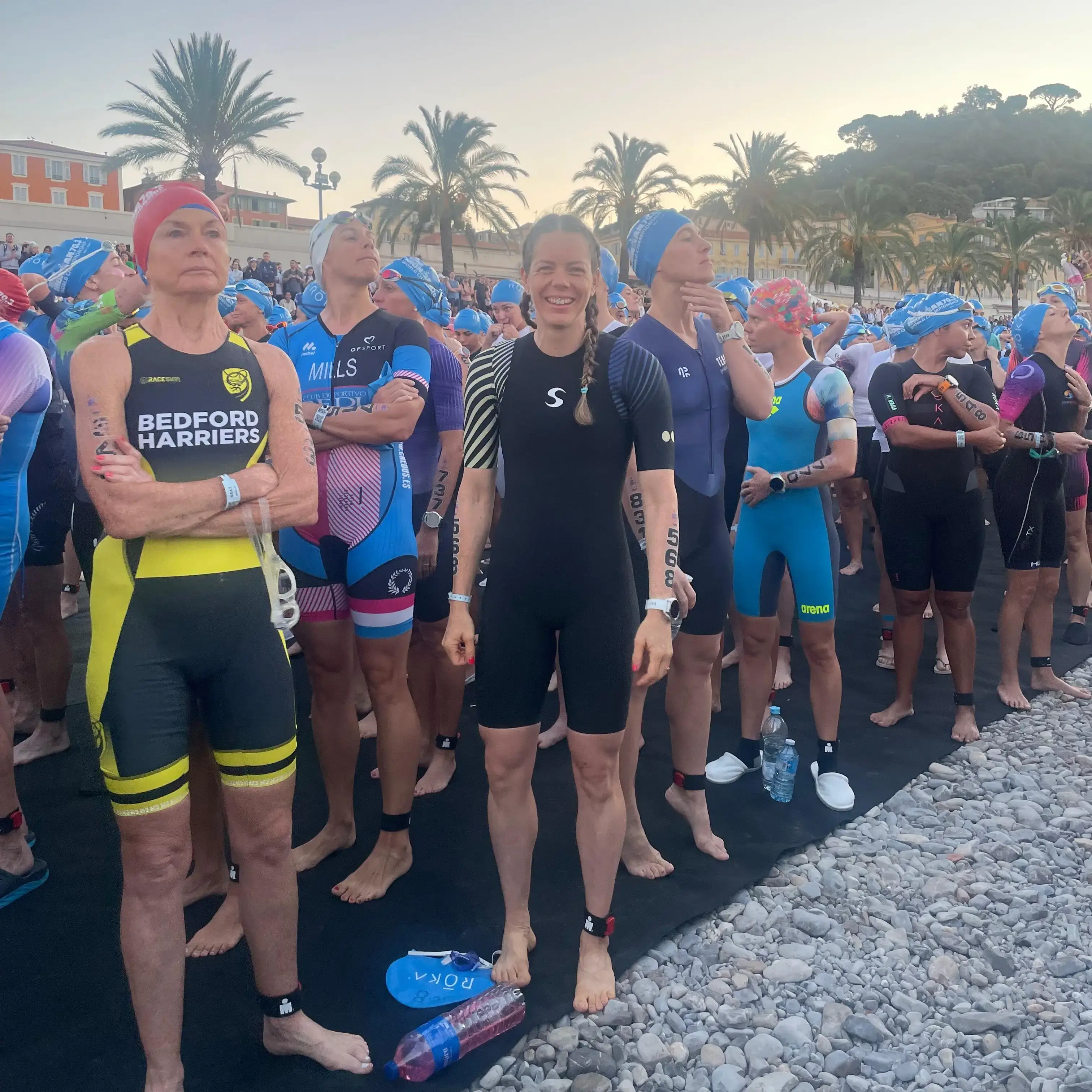 Jolanda Bucher vom TriMeca Performance Team vor dem Start am IRONMAN 70.3 Nizza 2026